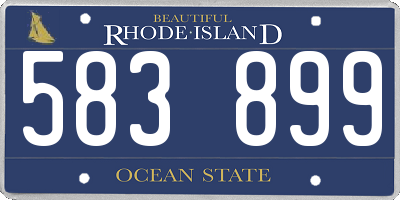 RI license plate 583899