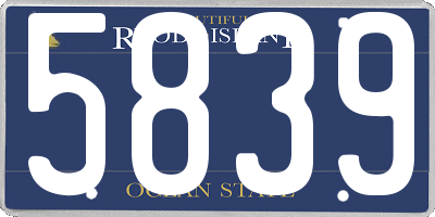 RI license plate 5839