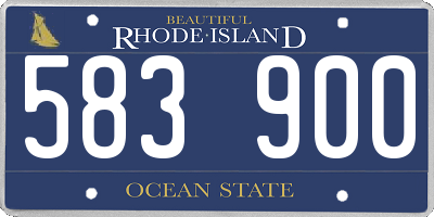 RI license plate 583900
