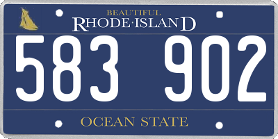 RI license plate 583902