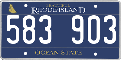 RI license plate 583903