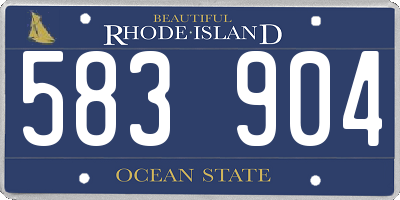 RI license plate 583904