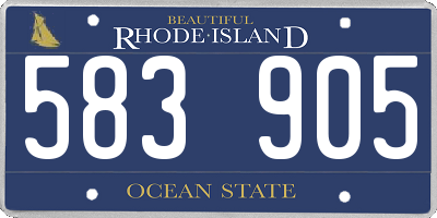 RI license plate 583905