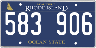 RI license plate 583906