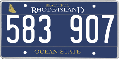 RI license plate 583907