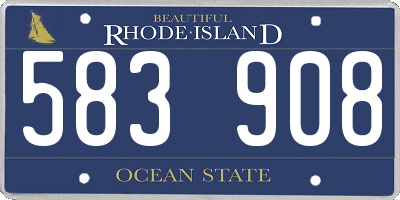 RI license plate 583908
