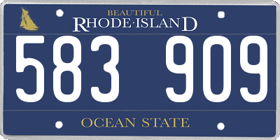 RI license plate 583909