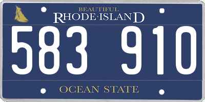 RI license plate 583910