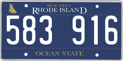 RI license plate 583916
