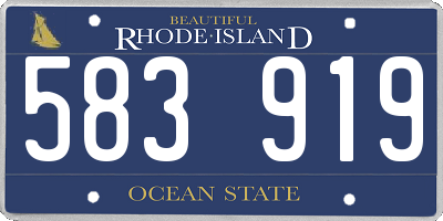 RI license plate 583919