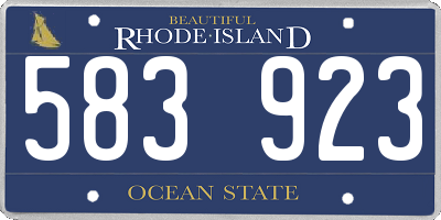 RI license plate 583923