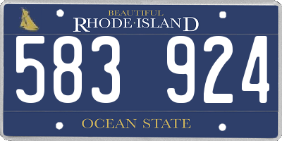 RI license plate 583924