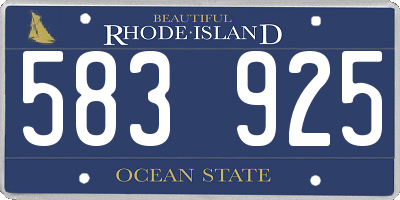 RI license plate 583925