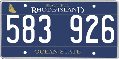 RI license plate 583926
