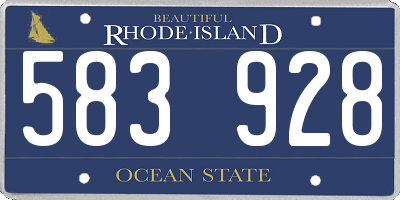 RI license plate 583928
