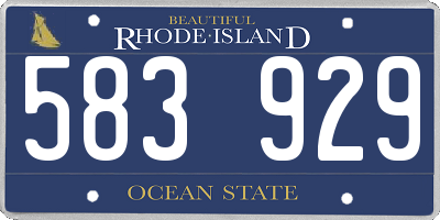 RI license plate 583929