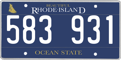 RI license plate 583931