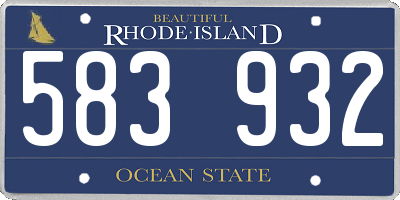 RI license plate 583932