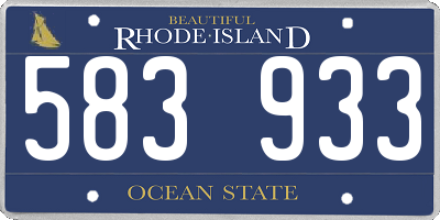 RI license plate 583933