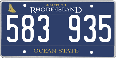 RI license plate 583935