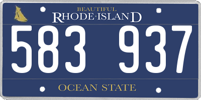 RI license plate 583937