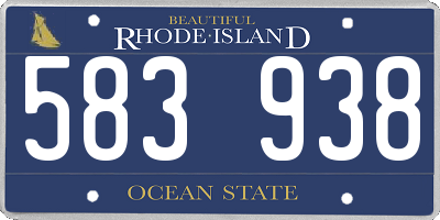 RI license plate 583938