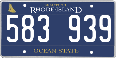 RI license plate 583939