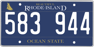 RI license plate 583944