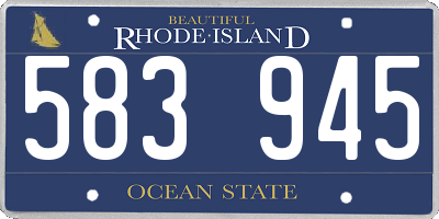 RI license plate 583945