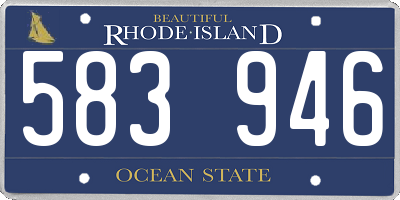 RI license plate 583946