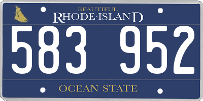 RI license plate 583952