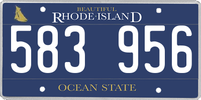 RI license plate 583956