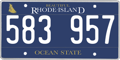 RI license plate 583957