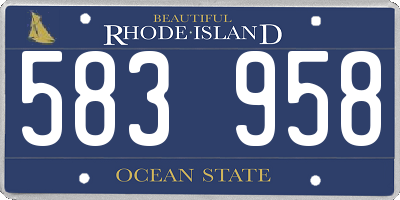 RI license plate 583958