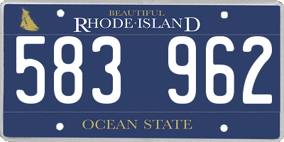 RI license plate 583962