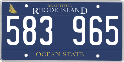 RI license plate 583965