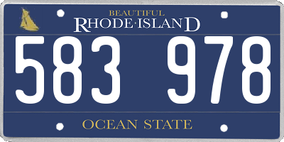 RI license plate 583978