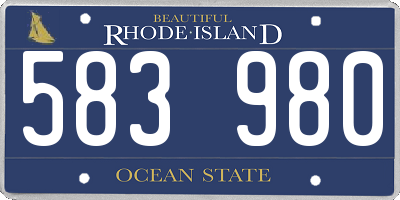 RI license plate 583980