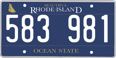 RI license plate 583981