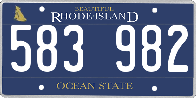RI license plate 583982
