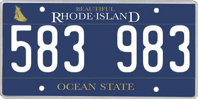 RI license plate 583983