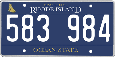 RI license plate 583984