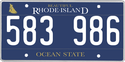 RI license plate 583986
