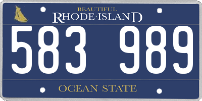 RI license plate 583989