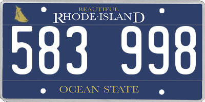 RI license plate 583998