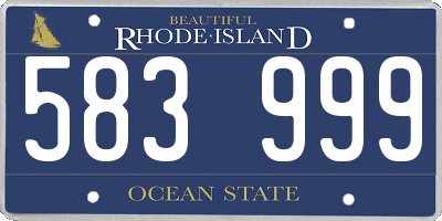 RI license plate 583999