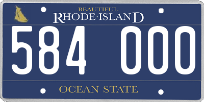 RI license plate 584000