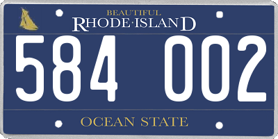 RI license plate 584002