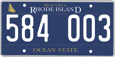 RI license plate 584003