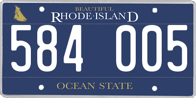 RI license plate 584005